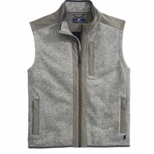 Vineyard Vines Men's mountain Light Gray sweater Fleece Vest xs